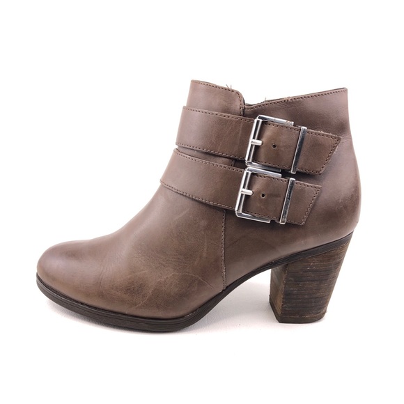 Clarks Palma Rena Brown Leather Ankle Boots 7.5M - Picture 1 of 13